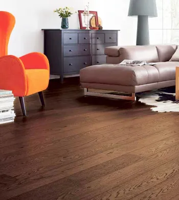 Chêne Massif Huilé Rustique Brossé Chocolat - Accueil - Over Parquet