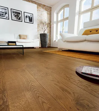 Chêne Massif Huilé Rustique Brossé Castel Brown 140x20 lv - Accueil - Over Parquet