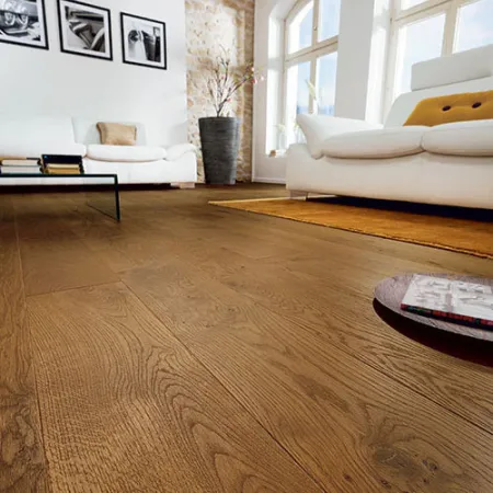 Chêne Massif Huilé Rustique Brossé Castel Brown 140x20 lv - Accueil - Over Parquet