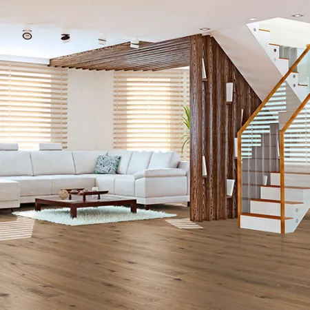Chêne Massif Huile Rustique Brossé Castel Brown - Accueil - Over Parquet