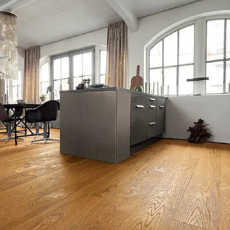 Chêne Massif Huilé Brossé Miel Pur Markant 180x20,4x500-1800mm - Accueil - Over Parquet