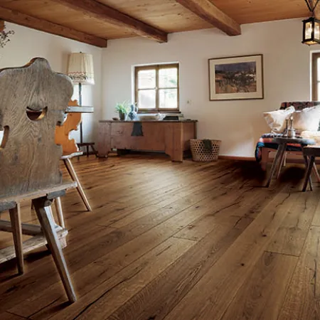 Chêne Massif Huilé Brossé Rustique Castle Brown 160x20,4x600-1800mm - Accueil - Over Parquet