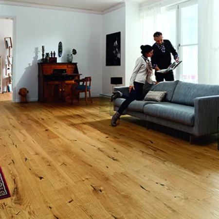Chêne Massif Huile Brossé Rustique Miel 160x20,4x600-1800mm - Accueil - Over Parquet