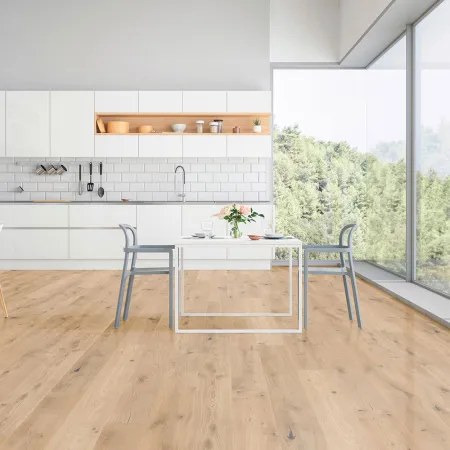 Chêne Massif Campagne Piqué Huilé Brossé Mat Naturel Madeleine - Accueil - Over Parquet