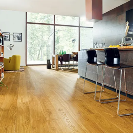 Chêne Massif Verni Brossé Naturel Select 60 x 21mm - Lames variables 600 à 1800mm - Accueil - Over Parquet