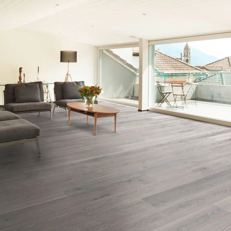 Chêne Contrecollé Gris Ourson Huilé Brossé Cérusé Clipsable - Accueil - Over Parquet Chêne Contrecollé Gris Ourson Huilé Brossé Cérusé Clipsable - Accueil - Over Parquet