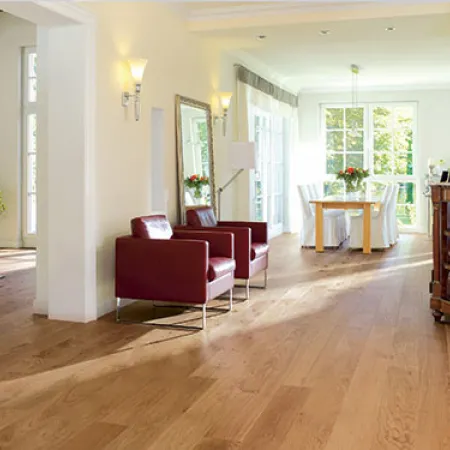 Chêne Contrecollé PR bis Verni Brossé William - Accueil - Over Parquet