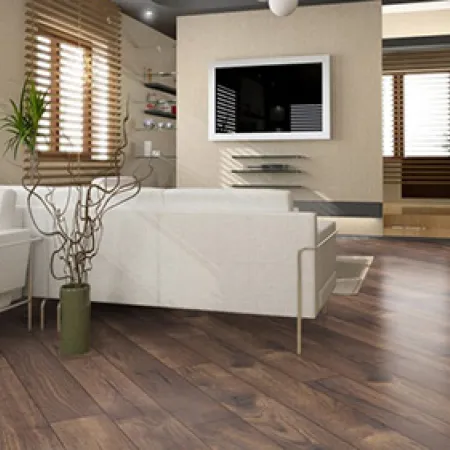 Sol Stratifié Chêne Petterson Foncé - Accueil - Over Parquet