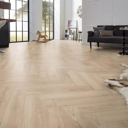 Sol Stratifié Bâton Rompu Chêne Toulouse - Accueil - Over Parquet