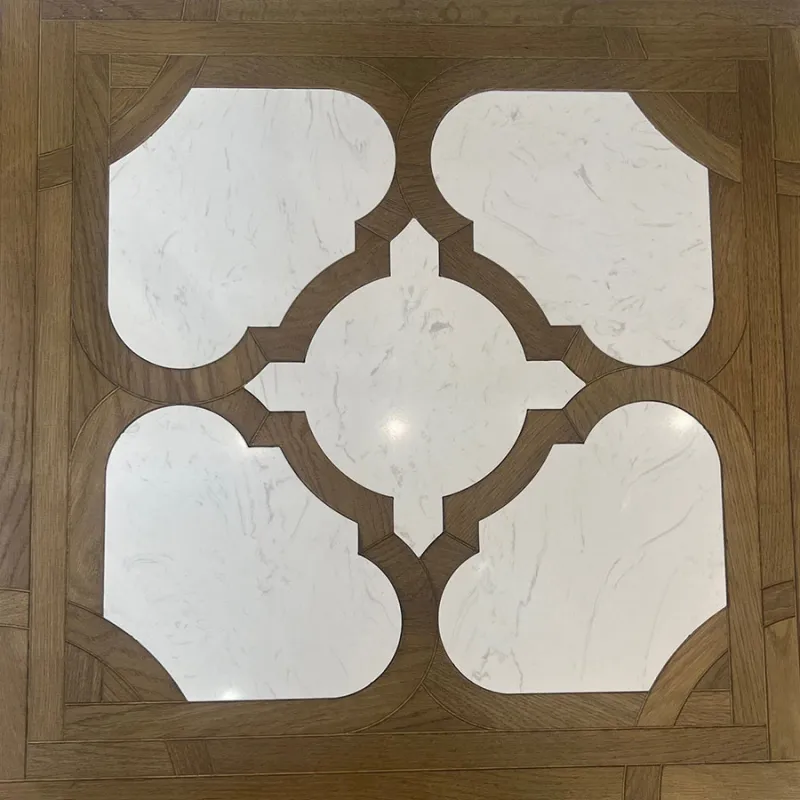 Dalle Marqueterie Chêne Fumé Incrustation Marbre Blanc PR bis - Parquet Flottant Chêne Huilé - Over Parquet Dalle Marqueterie Chêne Fumé Incrustation Marbre Blanc PR bis - Parquet Flottant Chêne Huilé - Over Parquet