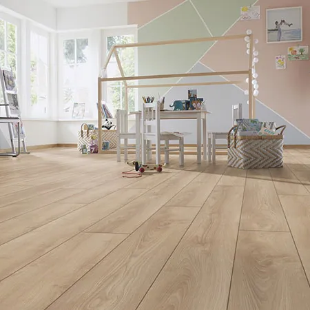Sol Stratifié Chêne Makro Clair - Accueil - Over Parquet