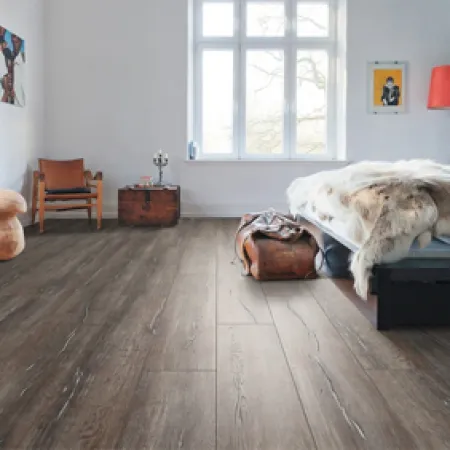 Sol Stratifié Tritty 100 Campus 4V Chêne Duna Espresso Authentic Mat Top Connect fin de série 7.47m² - Collection Syracuse - Over Parquet