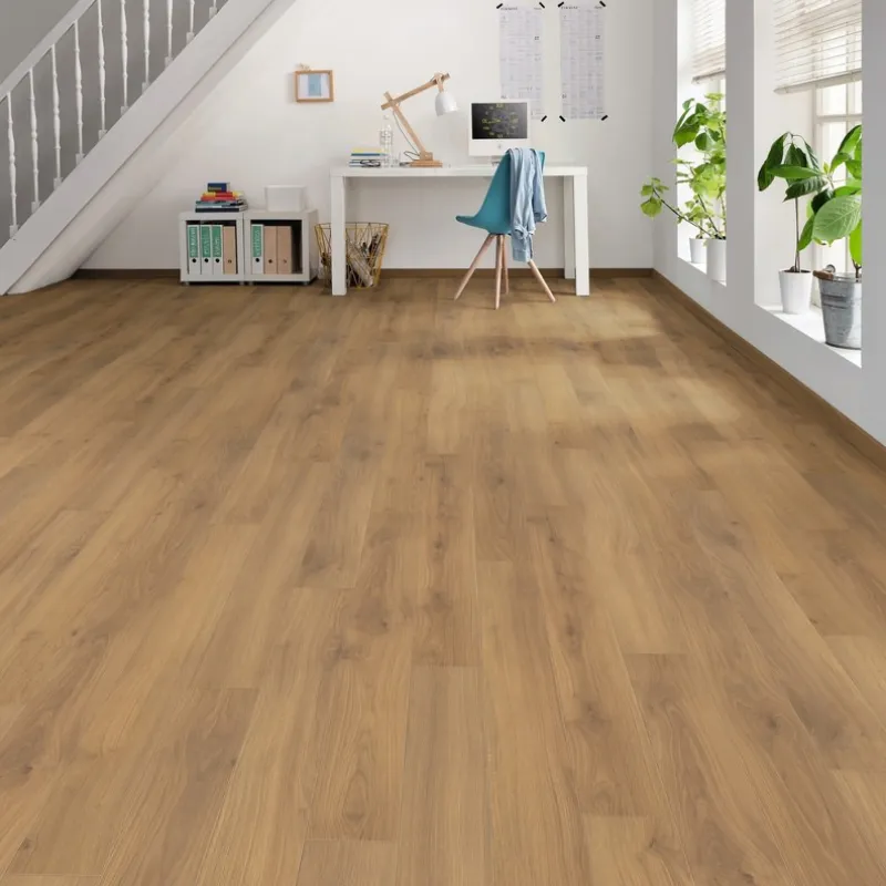 Sol Stratifié Chêne Emilia Miel Authentic Soft Top Connect - Lot de 15,18m² - Collection Bergame - Over Parquet Sol Stratifié Chêne Emilia Miel Authentic Soft Top Connect - Lot de 15,18m² - Collection Bergame - Over Parquet