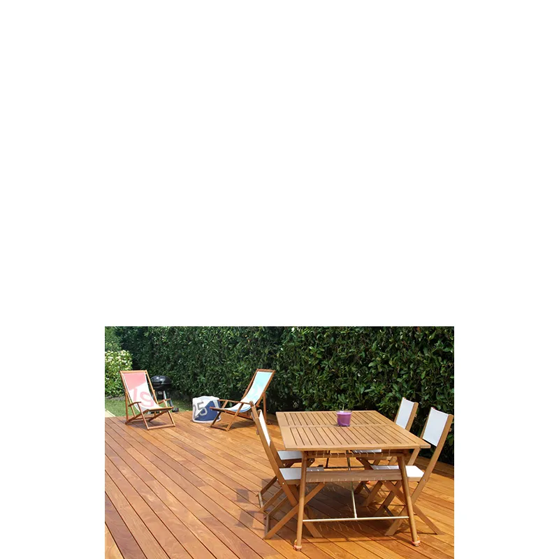 lame de terrasse en teck brut lisse select a clipser 120x19x l1200-l2200mm - prix pour le lot de 98.92m² - Accueil - Over Parquet