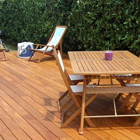 lame de terrasse en teck brut lisse select a clipser 120x19x l1200-l2200mm - prix pour le lot de 98.92m² - Accueil - Over Parquet