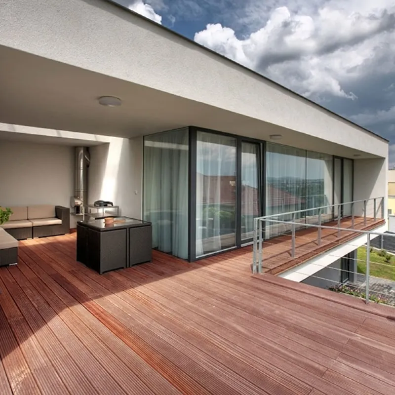 lame de terrasse cumaru brut profil 1 face lisse 1 face striee 145x21x915mm  (+/- 3 mm) - Accueil - Over Parquet