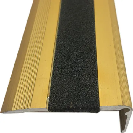 nez de marche alu dore + bande noire a visser 113*52*30 (21681) - Accueil - Over Parquet