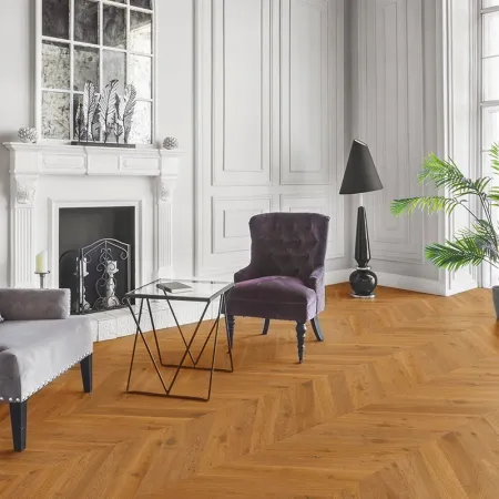Point de Hongrie Chêne Massif Rustique Huilé Brossé Naturel - Accueil - Over Parquet