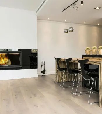 Chêne Massif Huilé Rustique Brossé Blanc Neige Cérusé - Parquet Massif Chêne Huilé - Over Parquet