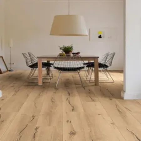 Sol Stratifié Chêne Italica Crème Authentique Planche Large - Lot de 2,22 m² - Collection Tritty - Over Parquet