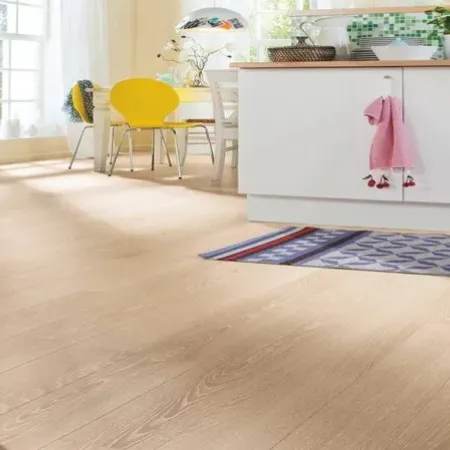 Sol Stratifié Chêne Crème Cerusé Authentique - Lot de 8,28 m² - Collection Bergame - Over Parquet