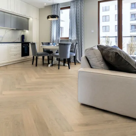 Bâton Rompu Chêne Contrecollé Verni Brossé PR bis Invisible Nottingham - 125mm x 15mm x 600mm - Parquet Flottant Chêne Verni - Over Parquet