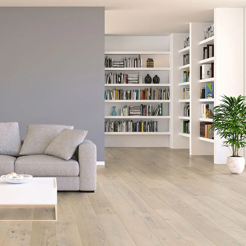 Chêne Massif Huilé Rustique Brossé Blanc Neige - 140mm x 20mm - Parquet Massif Chêne Huilé - Over Parquet Chêne Massif Huilé Rustique Brossé Blanc Neige - 140mm x 20mm - Parquet Massif Chêne Huilé - Over Parquet
