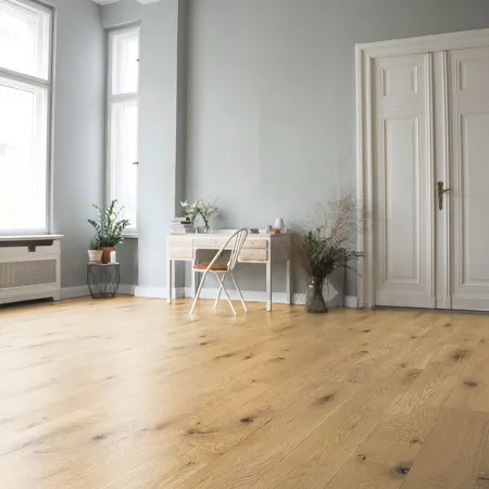 Chêne Massif Verni Brossé Rustique Naturel - 160mm x 14mm x 900mm - Parquet Massif Chêne Verni - Over Parquet