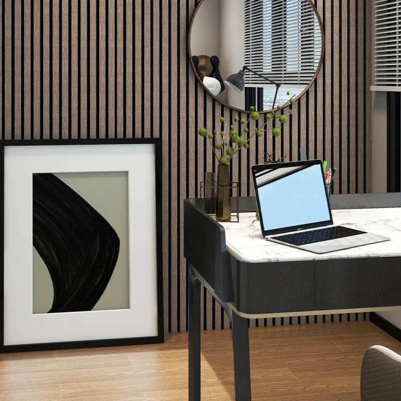 Panneau Acoustique Décoratif Mural "Céleste" – Finition Walnut sur Fond Noir - Panneaux Muraux - Over Parquet Panneau Acoustique Décoratif Mural "Céleste" – Finition Walnut sur Fond Noir - Panneaux Muraux - Over Parquet