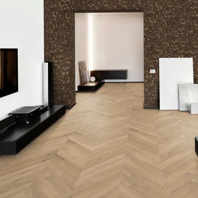 Point de Hongrie Contrecollé Verni Brossé Invisible Rustique Glasgow - 125mm x 15mm x 780mm - Point de Hongrie - Over Parquet Point de Hongrie Contrecollé Verni Brossé Invisible Rustique Glasgow - 125mm x 15mm x 780mm - Point de Hongrie - Over Parquet