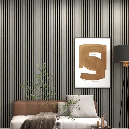 Panneau Acoustique Décoratif Mural "Des Songes" – Finition Chêne Noir sur Fond Noir - Panneaux Muraux - Over Parquet