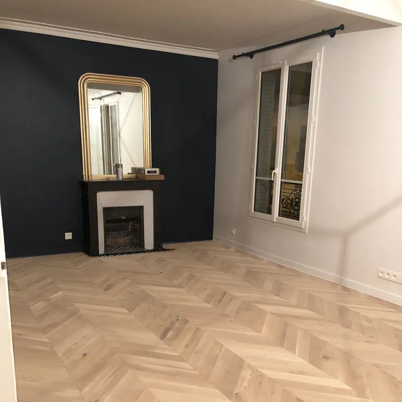 Point de Hongrie Contrecollé Verni Brossé Rustique Invisible - 92mm x 15mm x 520mm - Point de Hongrie - Over Parquet