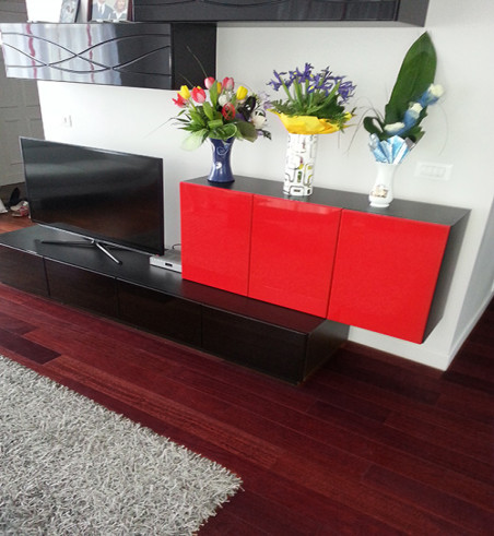 Kempas Massif Verni Teinte Aubergine - Lot de 2,4m² - - Over Parquet