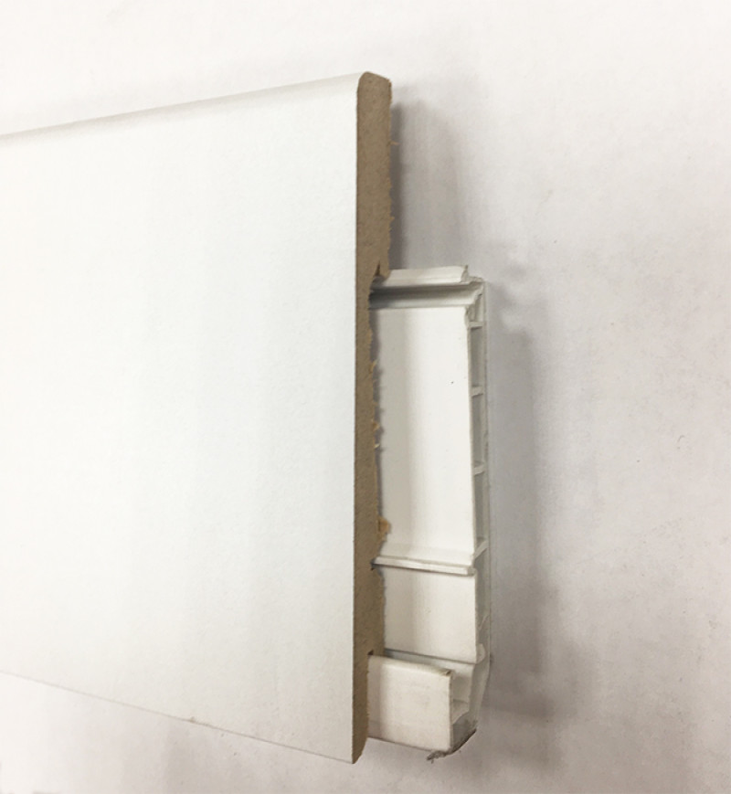 Plinthe Électrique Avec Goulotte Blanche Satine à Peindre - Accueil - Over Parquet