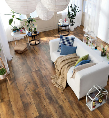 Sol Stratifié Vieux Chêne Tramé Mat Top Connect - Lot de 5,36m² - - Over Parquet