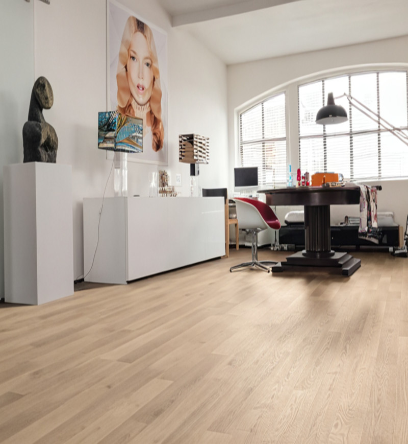 Sol Stratifié Chêne Artico Cannelle Authentique - Fin de Série - Accueil - Over Parquet