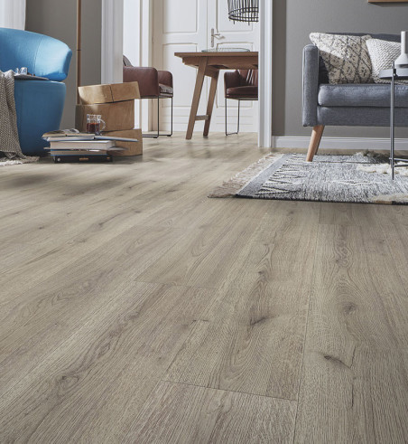 Sol Stratifié Chêne&nbsp;Tendance Gris - Accueil - Over Parquet