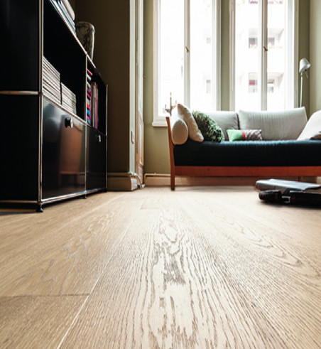 Chêne Massif Verni Brossé Rustique Luna - Accueil - Over Parquet