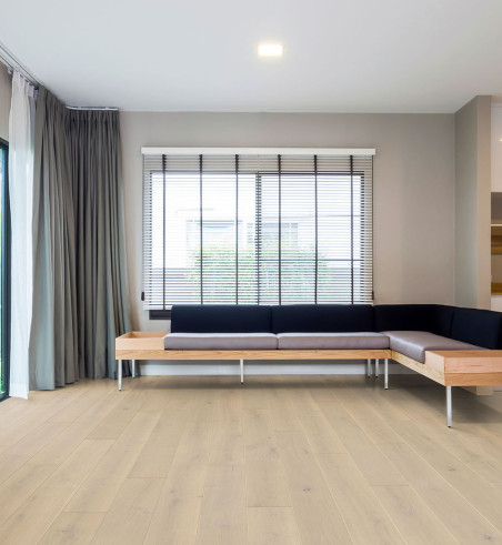 Chêne Massif Huilé Rustique Brossé Crème Vanillé - Accueil - Over Parquet