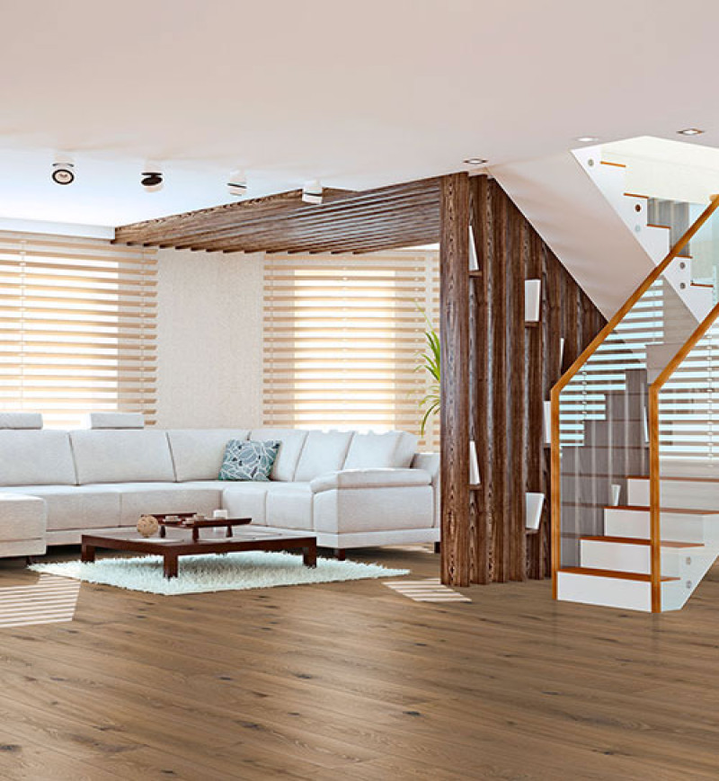 Chêne Massif Huile Rustique Brossé Castel Brown - Accueil - Over Parquet