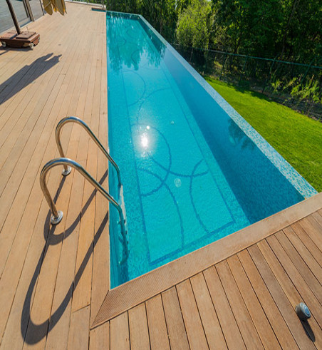 Lame de terrasse ipe brut&nbsp;profil 2 faces lisses / biseaux 145x21x1235/1550/mm&nbsp; (+/- 3 mm) - Accueil - Over Parquet