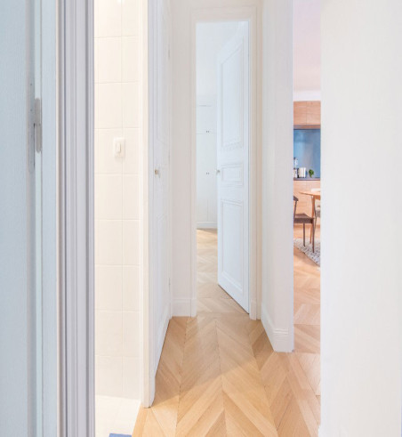 Point de Hongrie Chêne Massif Verni Mat Brossé - Accueil - Over Parquet