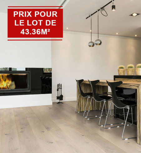 Chêne Contrecollé Barolo Rustique Huile Uv Fumé Blanchi Clipsable - Accueil - Over Parquet
