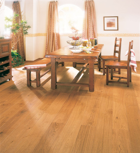 Chêne Massif Huile Brosse Markant Miel Go4 - Accueil - Over Parquet