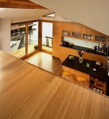 Bambou Massif Verni Vertical Vanille Foncé - Accueil - Over Parquet