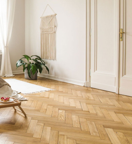 Baton Rompu Chêne Massif Verni Mat Naturel - 90mm - Accueil - Over Parquet